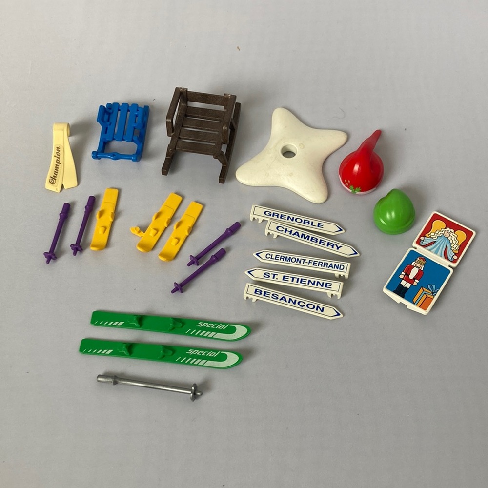 Playmobil winter skiing and Santa North Pole accessories beard